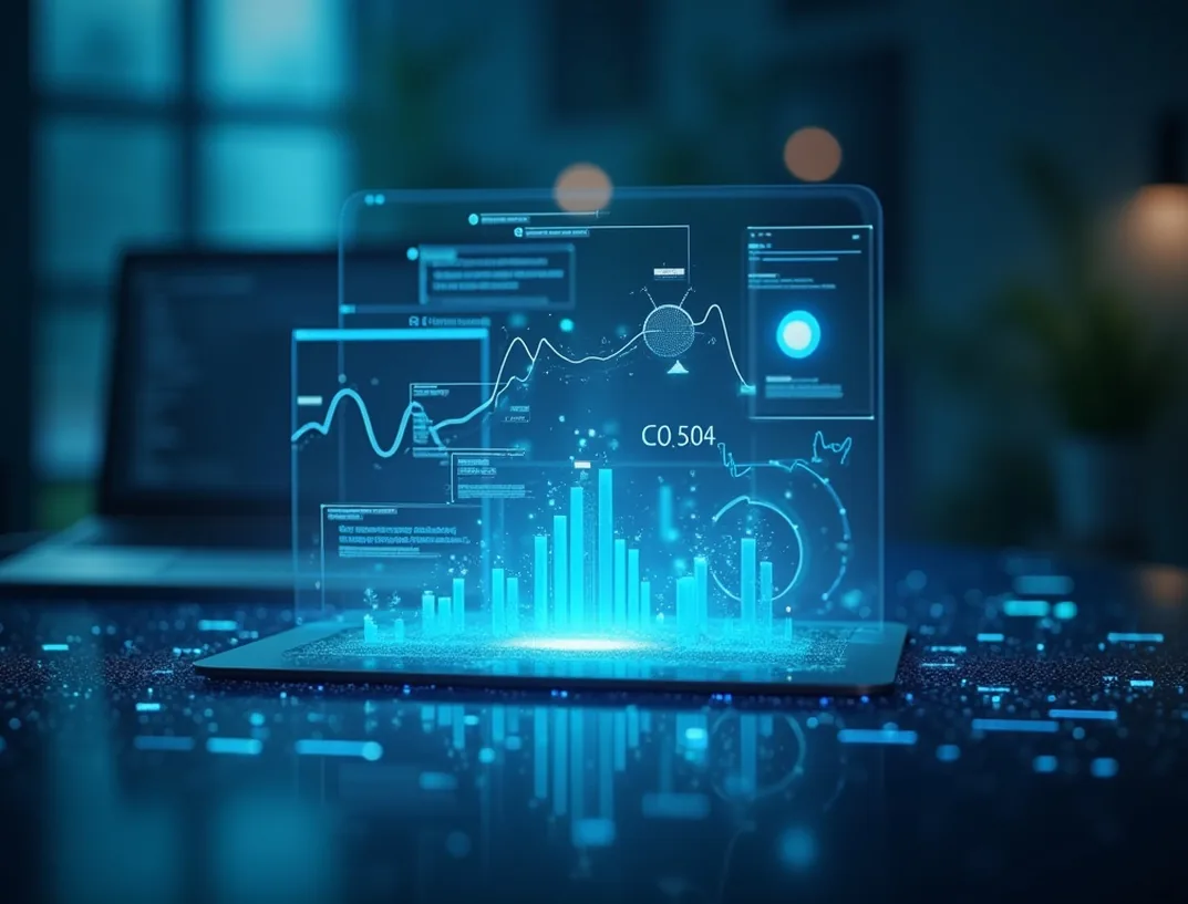 bureau analytique avec flux d'information
