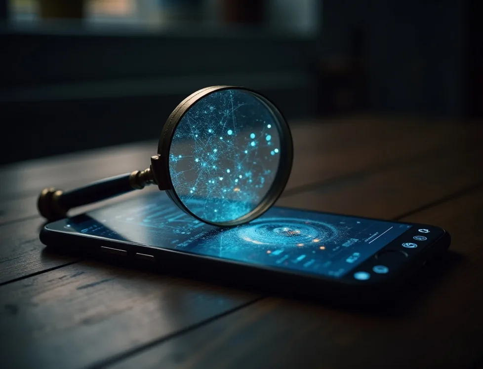 loupe vintage sur smartphone